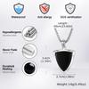 Vnox Stylish Black Onyx Shield Pendant Necklace for Men, Durable Stainless Steel Box Chain, Fade Resistant Luxury Jewelry Gifts
