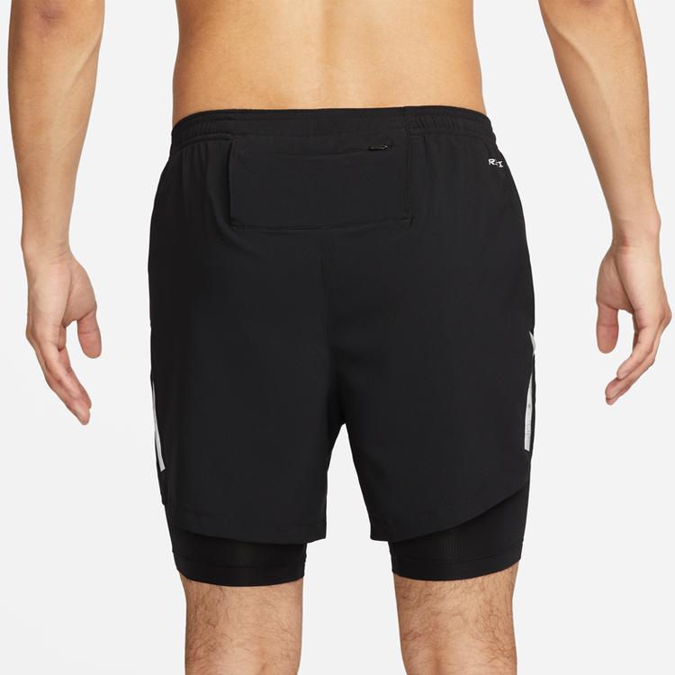 Nike Dri-Fit Run Division Stride Solid Logo Drawstring Shorts Men Bottoms Black DX0842-010