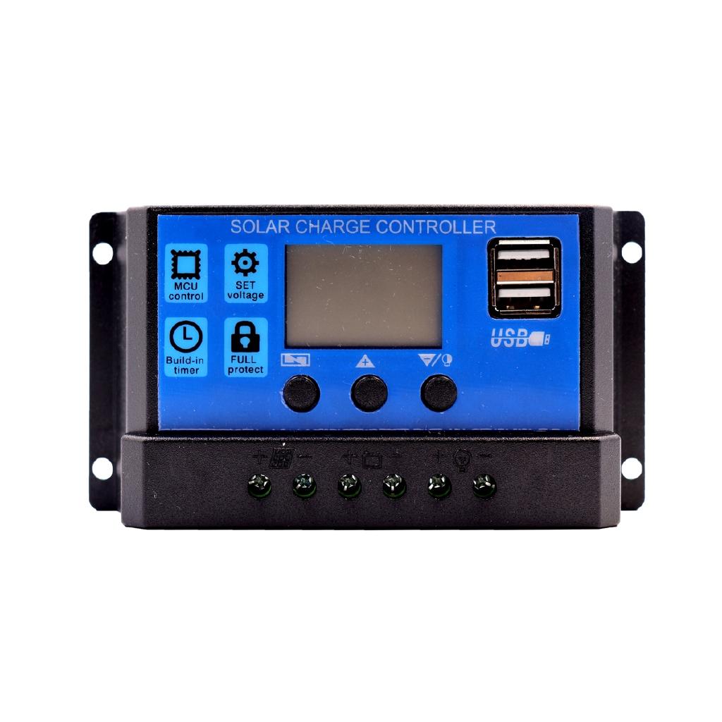 Dual USB Solar Panel with LED Lamp 18V & 10A USB Solar Regulator Charger Controller for Car Outdoor Camping Light