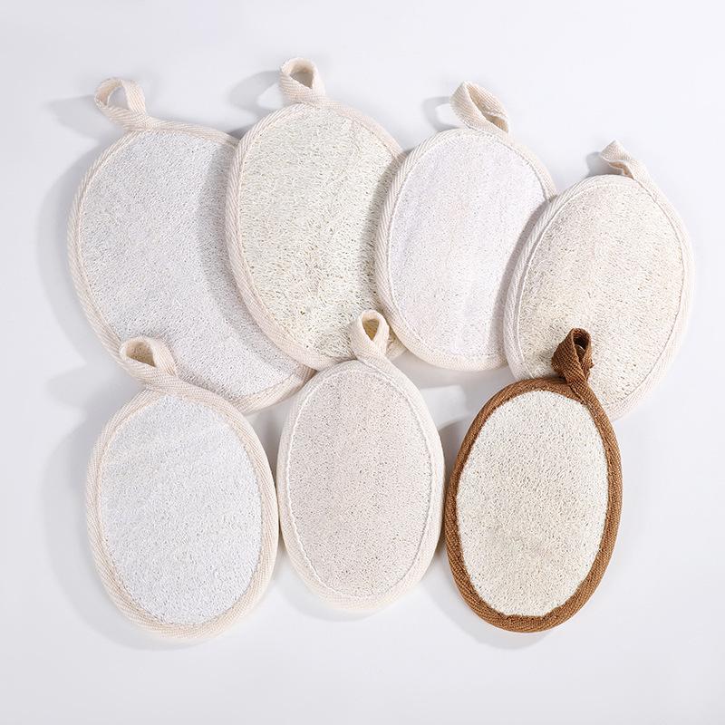 Summer Loofah Bath Scrubber Slices: Cotton & Linen Back Scrubber with Dotted Design