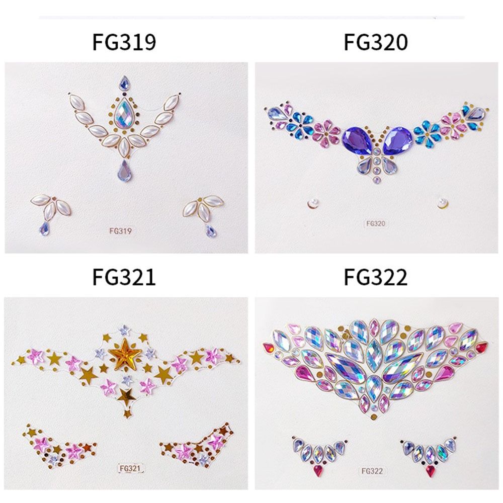 Decoration Temporary Tattoo Face Tattoo Stickers Face Body Colored Rhinestone Nail Art Charms