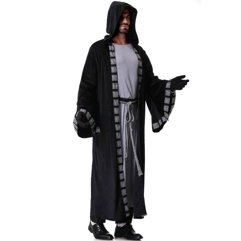 edieval cape cos grim reaper costume, cape wizard robe, Middle astern priest costume, alloween costume