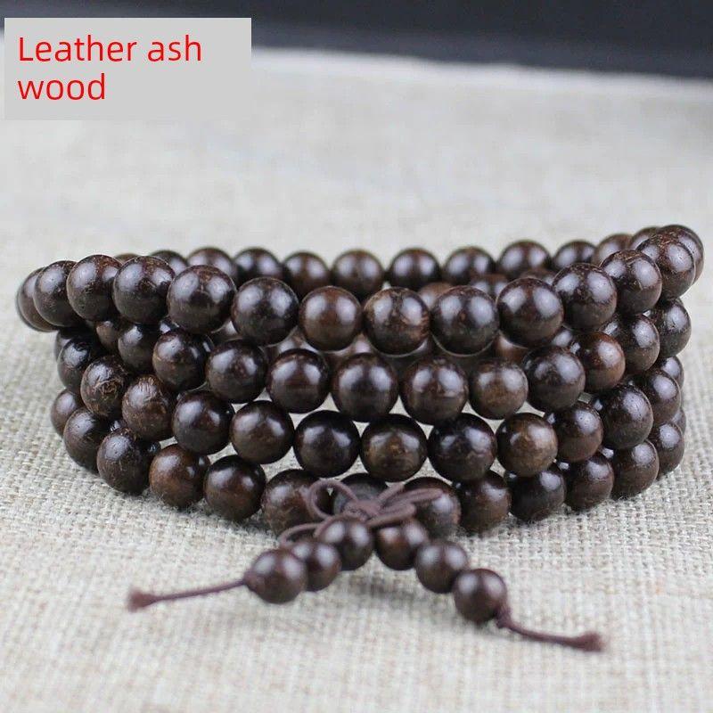 

108 шт. Ручные украшения Ожерелье Эбеновые бусины 8mm Leather ash wood