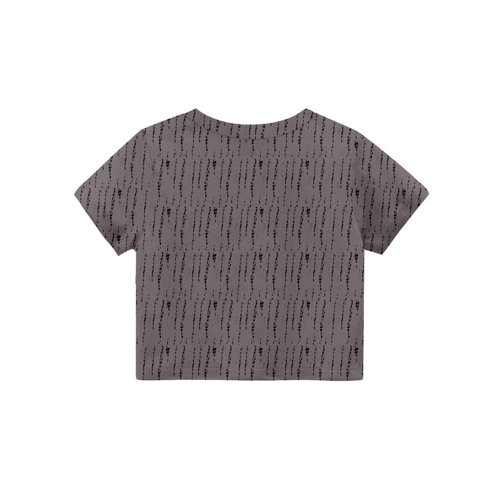 Kids T-Shirt Boys Girls Printed Color Expose The Navel Short Sleeve Loose Fit Pullover Tops
