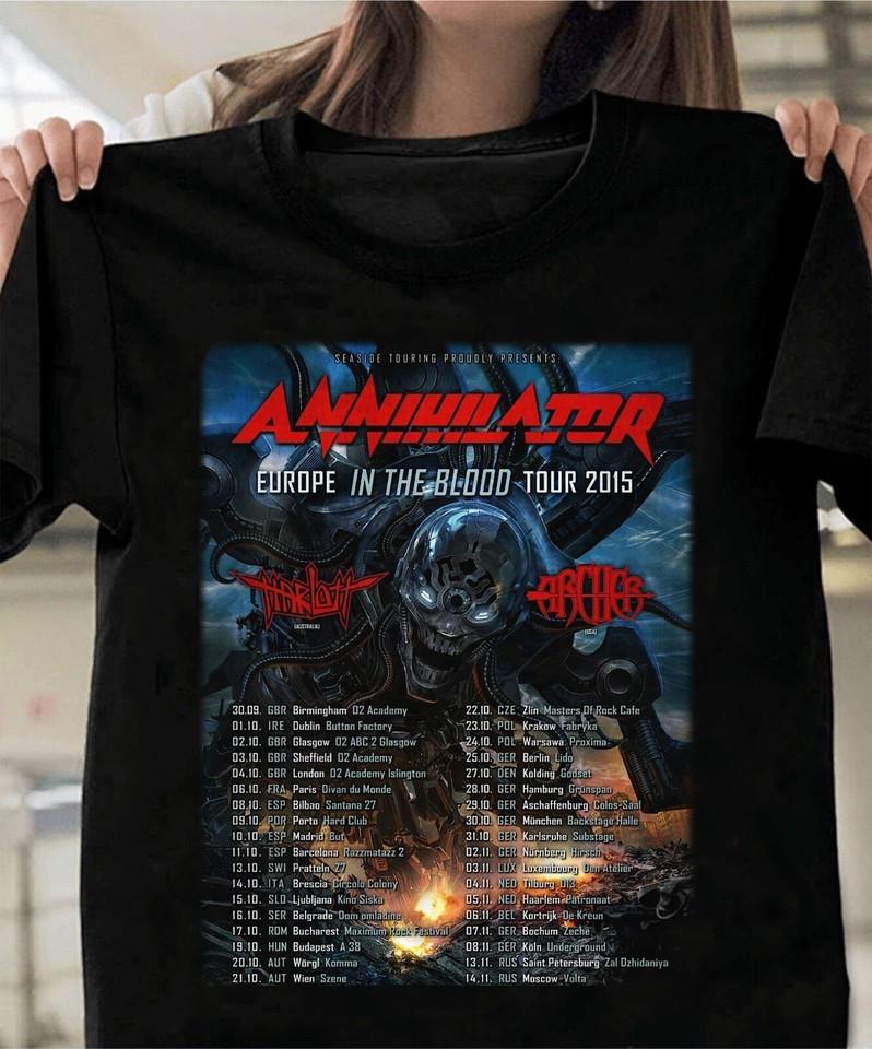 Коллекция Annihilator Band Tour 2025 Все размеры от S до 5XL Футболка Унисекс Футболка S
