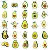 50 Avocado Cartoon Stickers - Fruit, Waterproof, Colorful for Phone, Luggage, Stationery Decor
