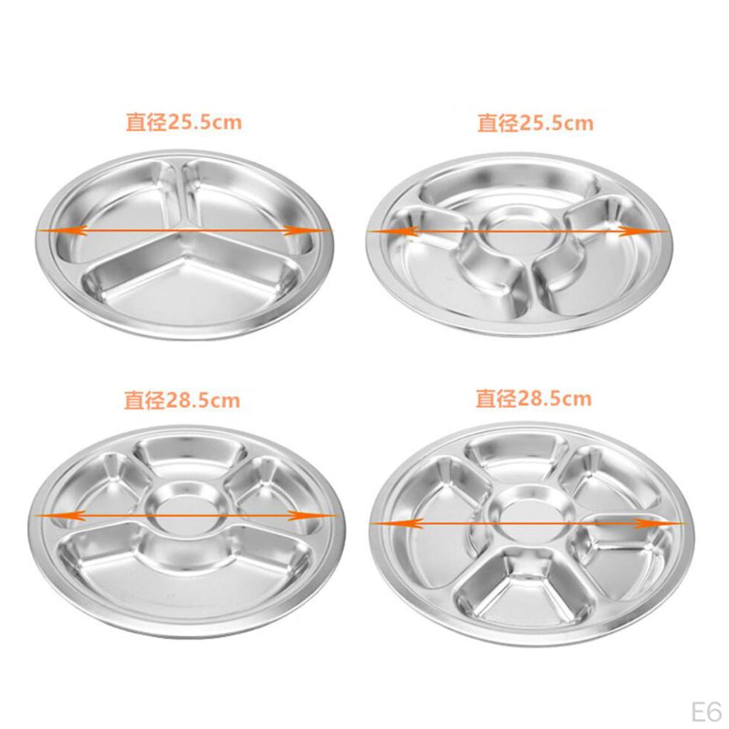 304 Stainless Steel Sectioned Food Serving Tray For
