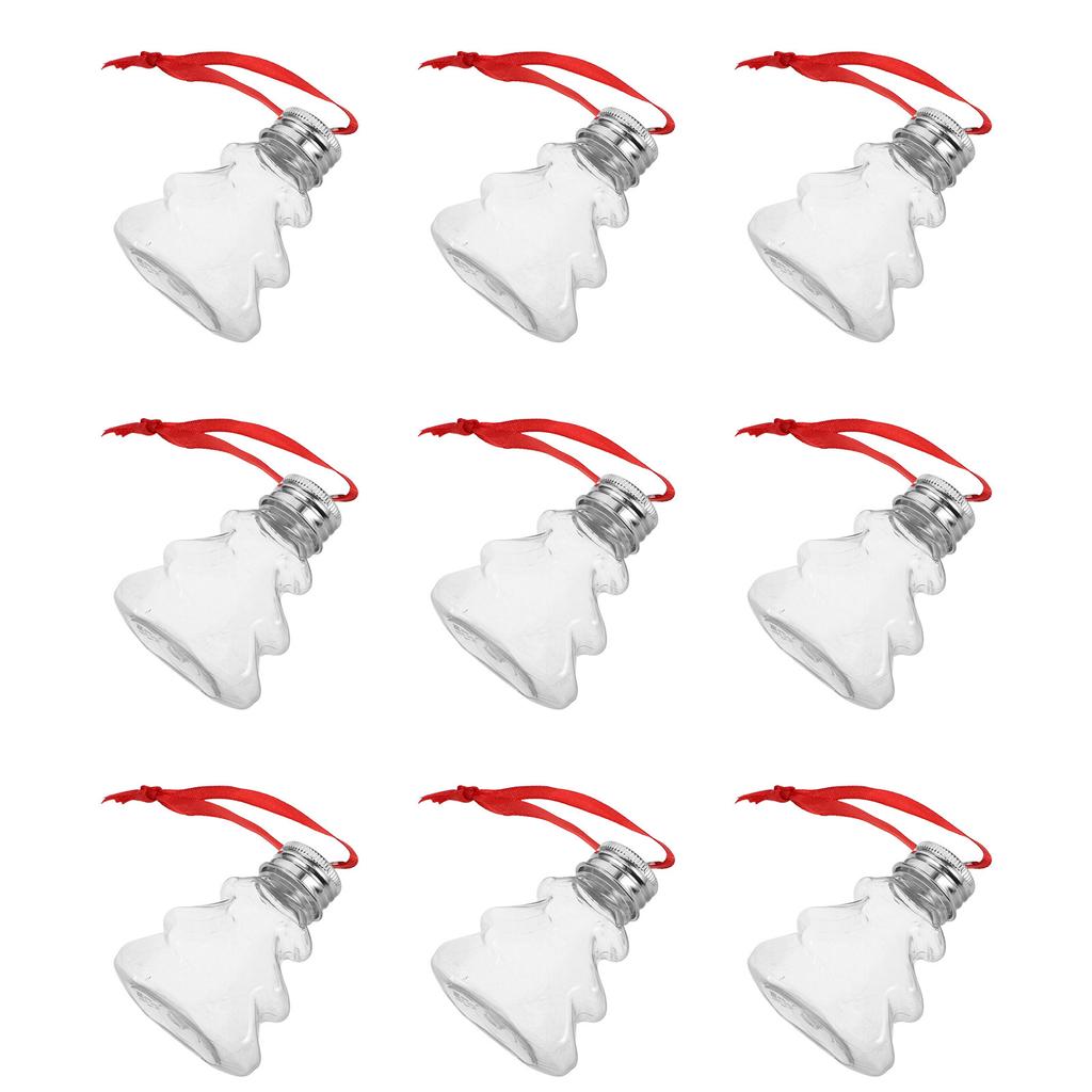 12Pcs Christmas Drink Balls Clear Pet Plastic Shatterproof Xmas Tree Bottles Aluminum Cap Leakproof Holiday Drink Containers