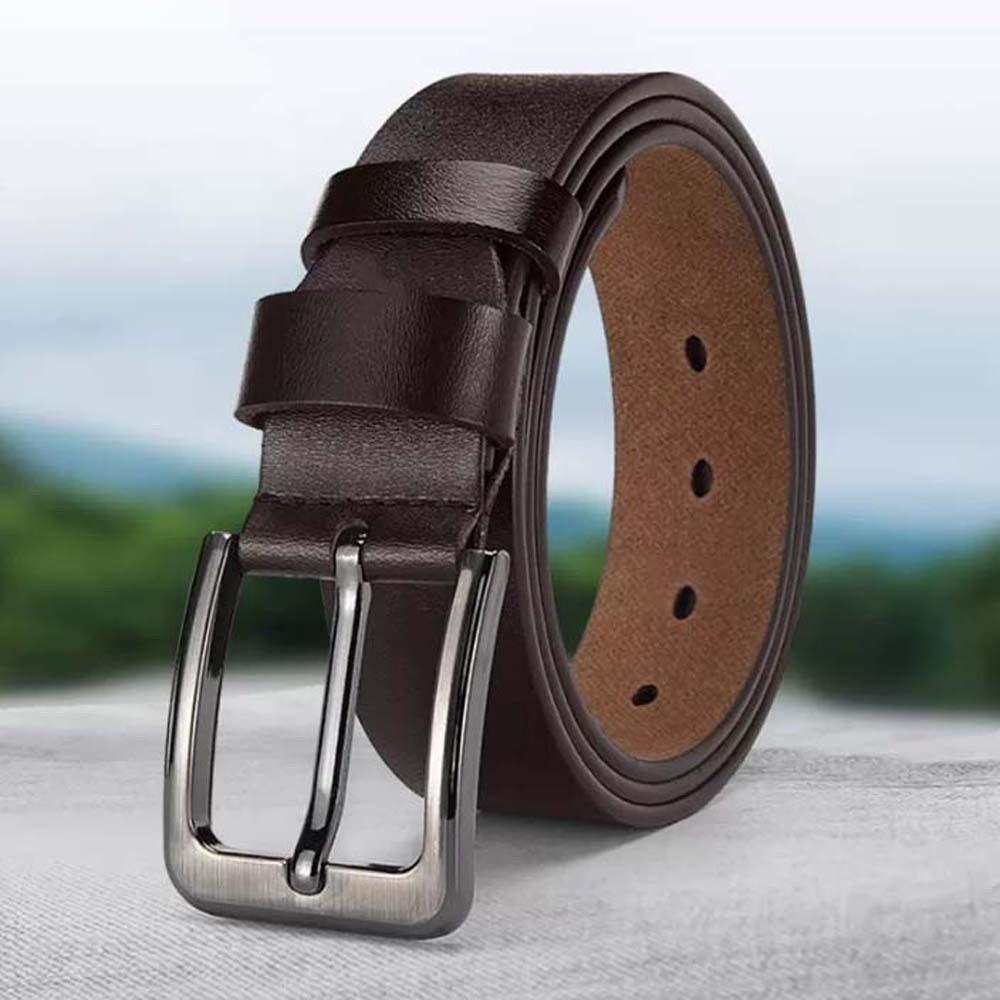 Retro Men Wide Belt Zinc Zinc Alloy Jeans Waistband Adjustable PU Leather Belt  Party