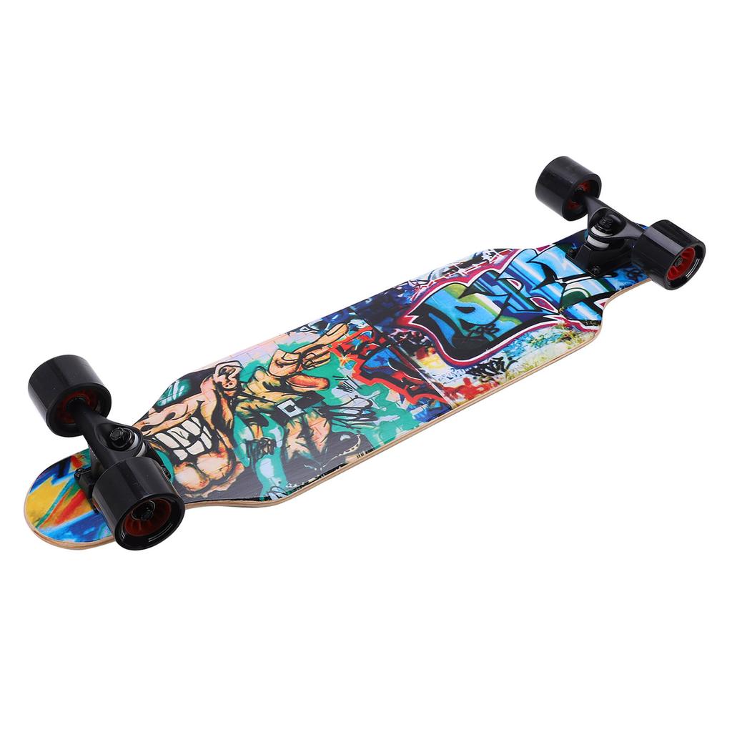 PUENTE Professional FourWheel Maple Longboard Alien Pattern Skateboard for Adult