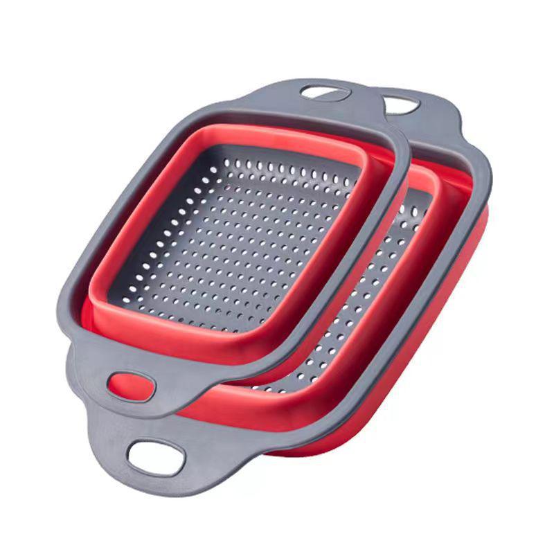 Foldable Round Vegetable & Fruit Washing Basket with Drain