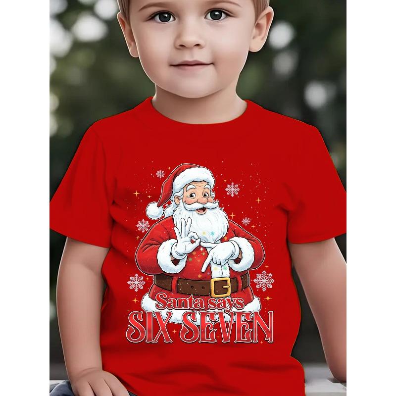 Fashion Short Sleeve T-Shirt with Cartoon Print Featuring 67 Hand Gesture Outdoor Casual 110