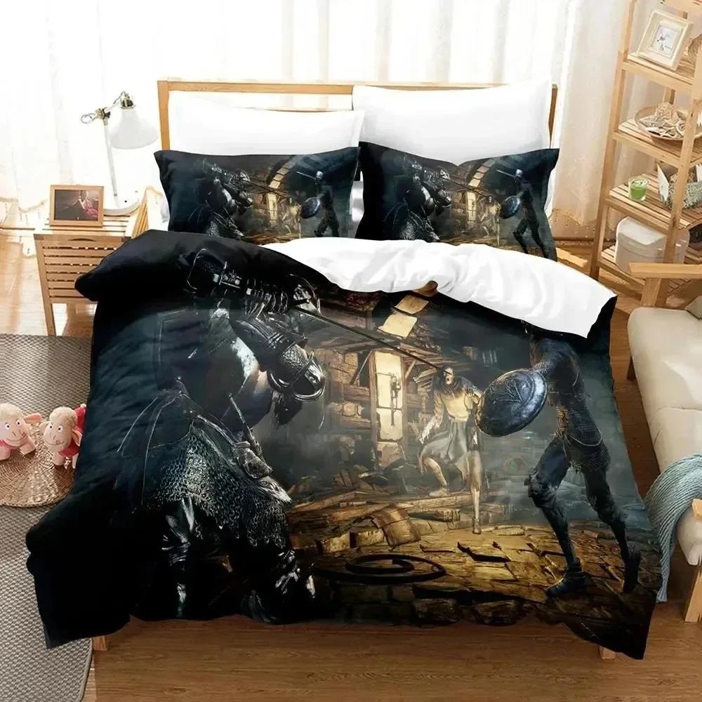 Luxury New 3D Print Game Dark Souls Bedding Set Duvet Cover Bed Set Quilt Cover Pillowcase king Queen Boys Adult Bedding Set