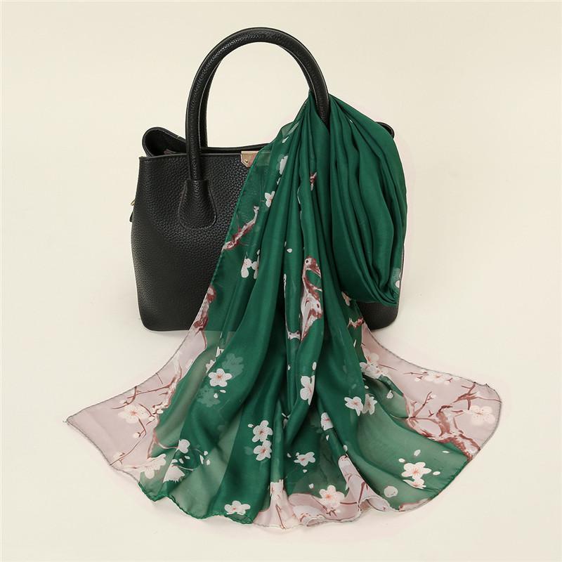 Spain Fashion Sexy Leopard Floral Patchwork Chiffon Silk Scarf Shawl Lady High Quality Wrap Beach Cover-Ups Hijab Snood 150*50Cm