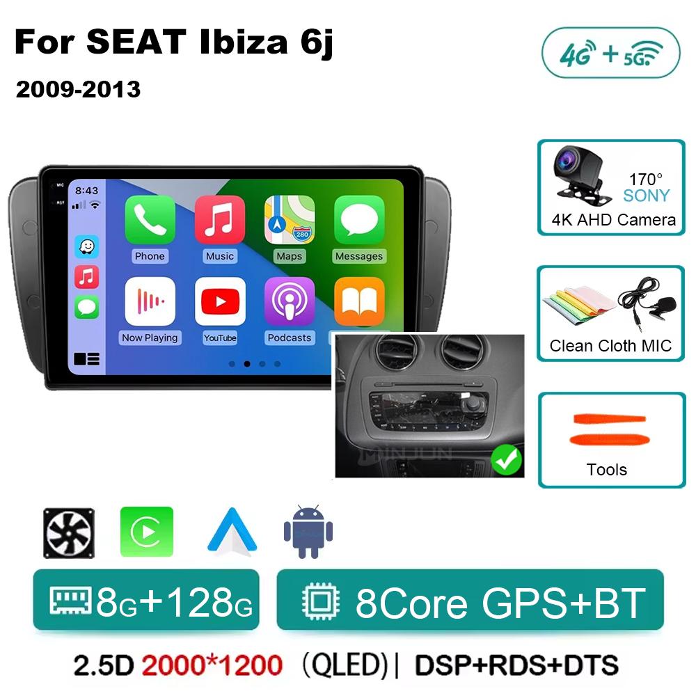 9 Inch Android 14 Qualcom Car Multimedia Player For SEAT Ibiza 6j 2009 2010 2011 2012 2013 Wireless Carplay Android Auto 4G