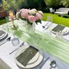 Boho Sheer Chiffon Fabric Table Runner Rustic Romantic Tulle Table Runner for Christmas Wedding Party Birthday Table Decorations