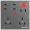 86-Type Concealed 16A High-Power AC Wall Socket with 10A Two/Three-Pin Plug and Switch