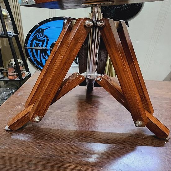 Handmade Antique Style Wooden Clock with Wooden Tripod 38.1 Cm