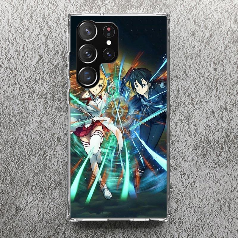 Sword Art Online Anime Phone Case For Samsung Galaxy S25 S24 S23 Ultra S22 Plus S21 S20 FE S10 + S25Ultra S24U Soft Cover Shell