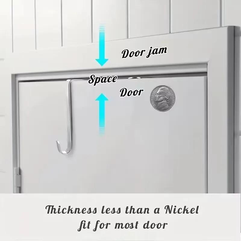 8 PCS Crochets au-dessus de la porte Crochets Porte pour Salle de bain Cuisine Serviettes Chapeaux Organisateur Suspendu Crochets Polyvalents