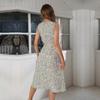 Frauen Sommer Sexy Neckholder Taillenlos Ärmellos Hohe Taille A-Linie Chiffon Blumenkleid S-XL