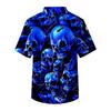 Men's V-Neck Short Sleeve Scrub Top with Print and Chest Pocket for Halloween