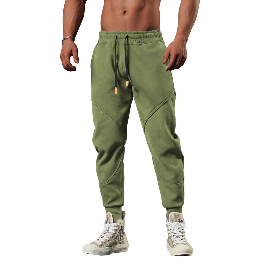 Men's Sports Casual Trousers Spring and Autumn Loose Thick Outdoor Running Cuff Sweatpants Gym American Basketball Training Pants