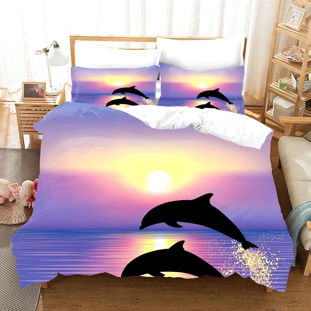 Comforter Ocean Dolphin Bedding Set Kids Winter S Kidstwin Full Queen King Bedroom Set Home Textile Housse De Couette