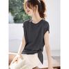 Mohan Yimei Women's Pleated Round Neck T-Shirt