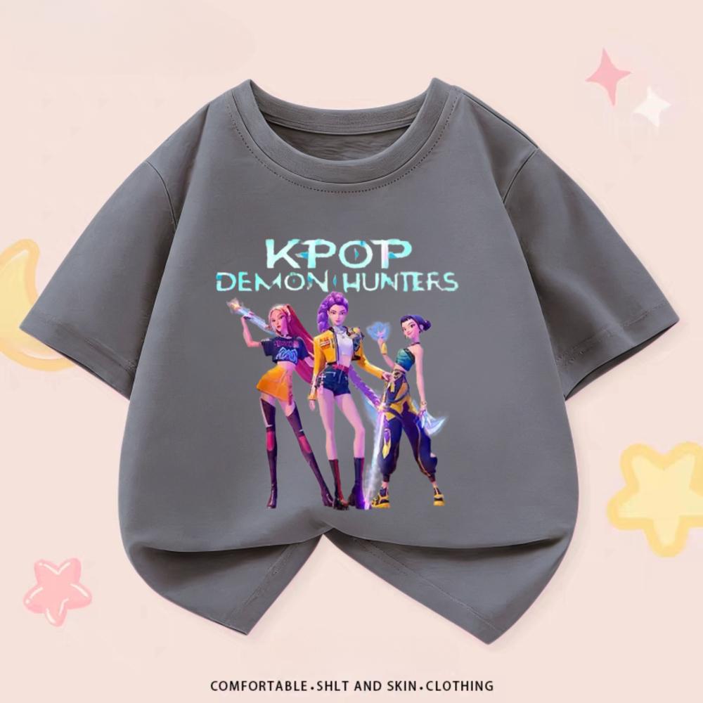 Kpop Dämonenjäger Kinderkleidung T-Shirts Sommer Neue Mode Beliebte Kurzarm Oberteile T-Shirt Kinderkleidung Lässige T-Shirts