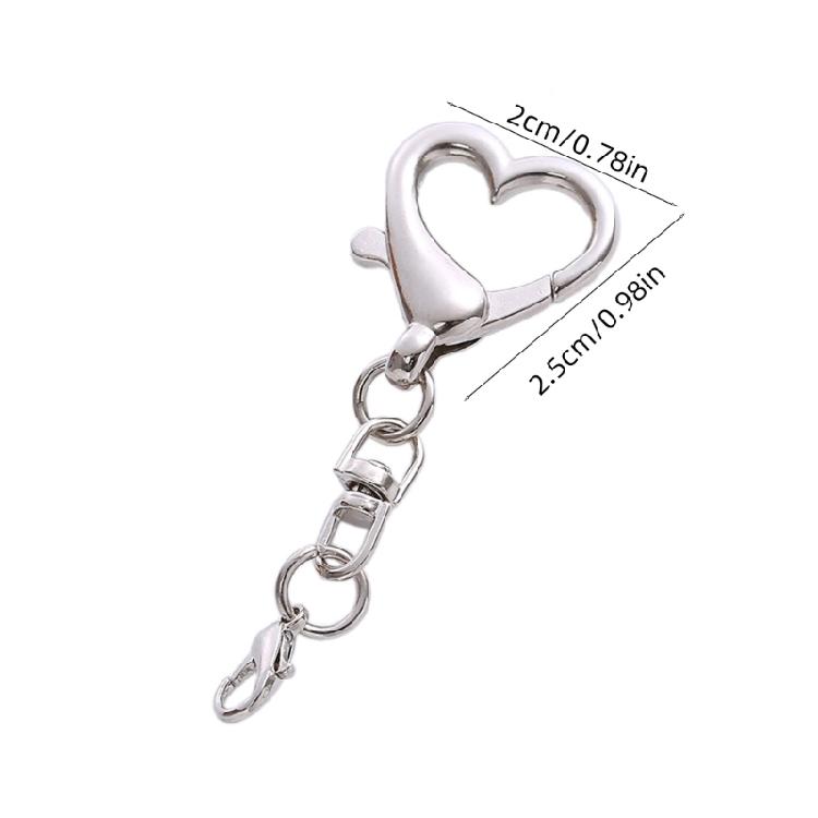 Portable Heart Keychain Pendant Spring Buckle Clasps for for Craft Enthusiasts