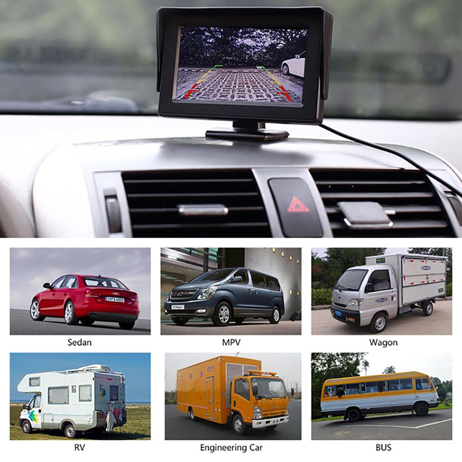 4.3 Inch Rear View Camera Monitor Screen Reversing Camera for Car Parking Parking System Camera for Vehicle
