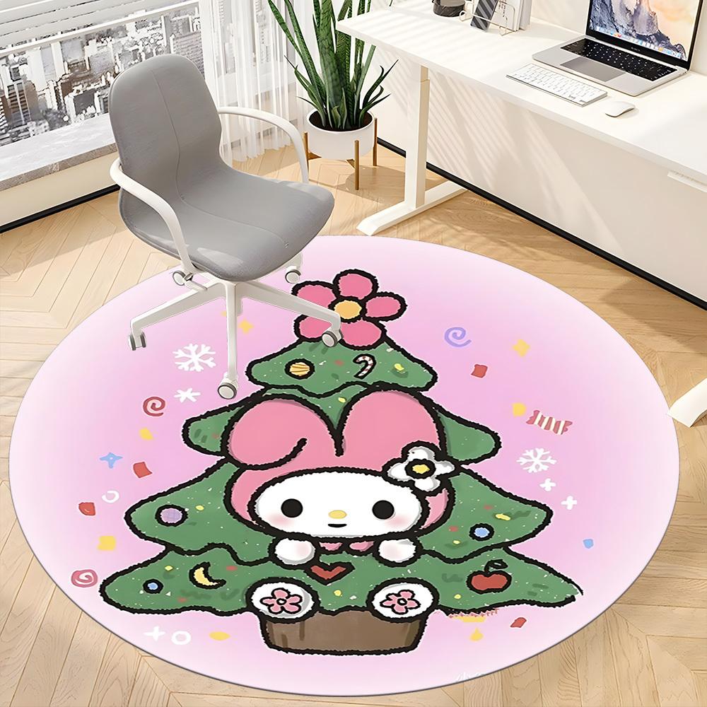 1pc Sanrio Chair Carpet for Office Non-Slip, Soft & Comfortable, Carpet for Office, Gaming, Lightweight Round Floor Mat