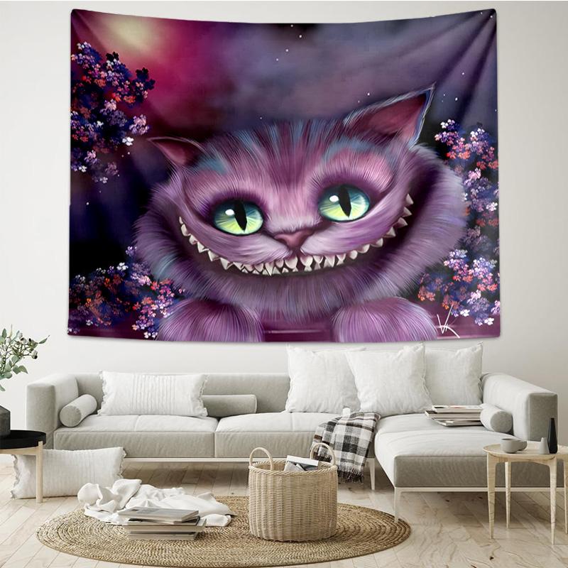 wonderland Smile Cat Tapestry Hanging for Bedroom,Livingroom, Playroom,Decor Art Room Wall Tapestry Holiday and Birthday Gifts