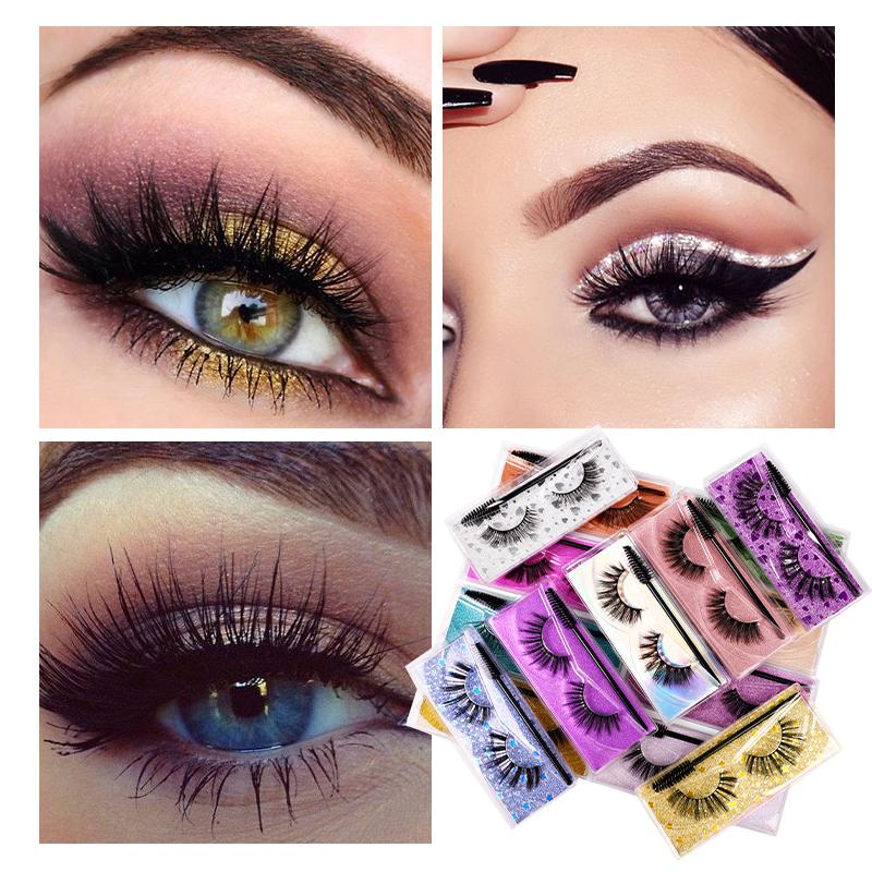 3D 5D Faux Mink False Eyelashes With Lash Boxes Custom Logo High Quality 15-20Mm 25Mm Mink Strip Lashes