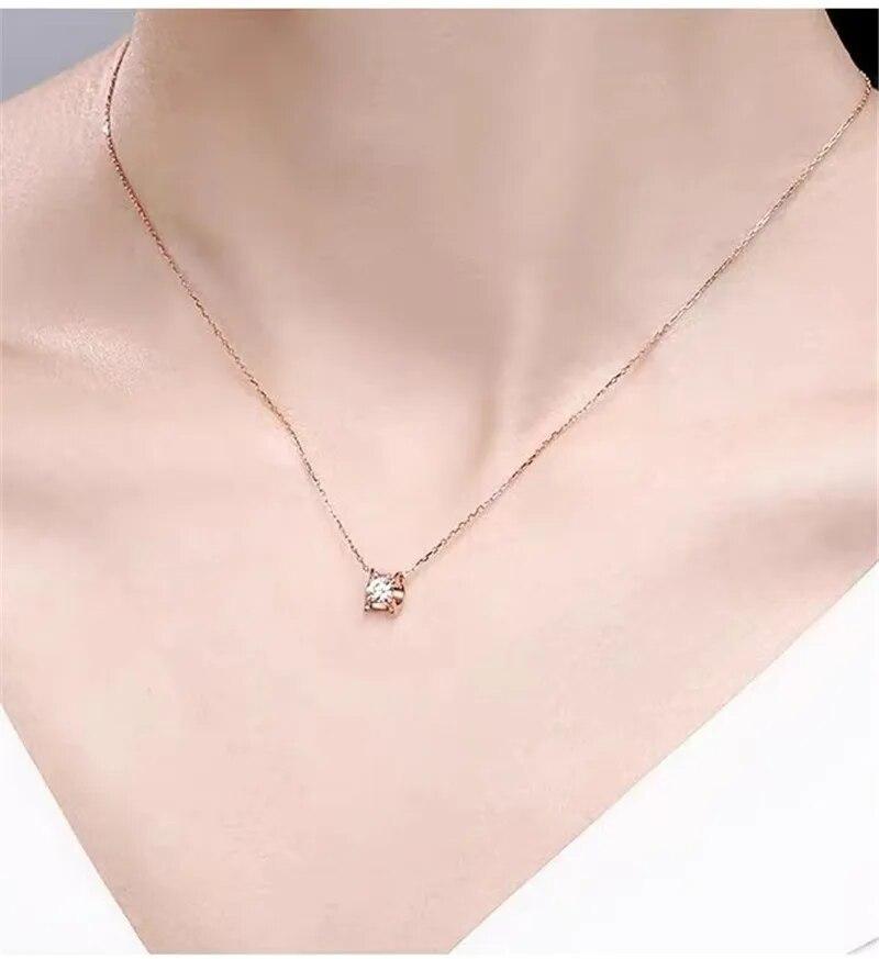 1-2CT 18K Gold Bull Head Necklace Luxury Rose Gold Moissanite Passed Diamond Test S925 Silver Women Birthday Party Jewelry AU750