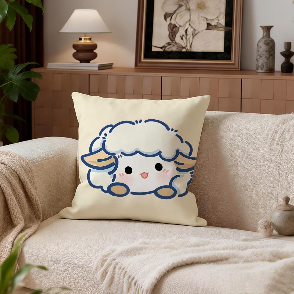 

Cute Wataame Sheep Cushion Cover Cushion Cover Set 4Pcs 50x50 45x45 40x40 Pillowcase Decorative Sofa Home Decor 30X30cm