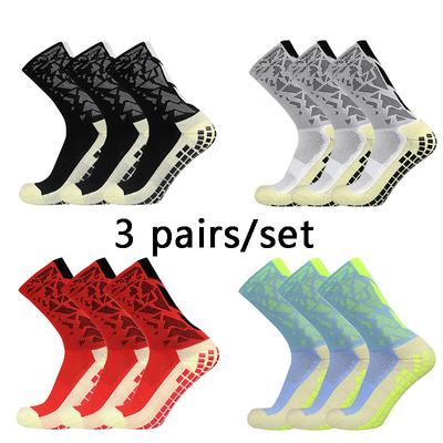 3 Pairs New  Men Women Camouflage Arrow Soccer Socks Breathable Sports Silicone Anti Slip Grip Football Socks