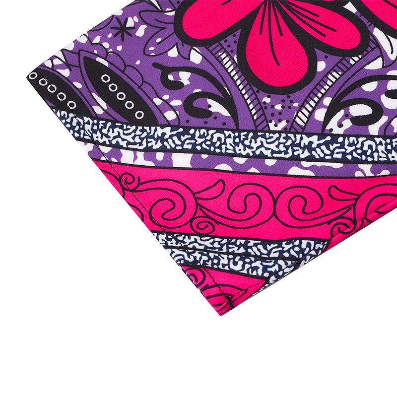 Rochii largi imprimate cu mâneci lungi, cu gât rotund, mărimi Plus