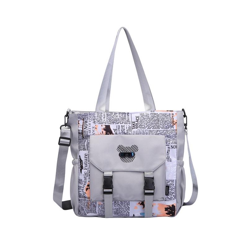 Students' Large-Capacity Class Commute Oblique Span Make-Up Bag Women'S Printed Nylon Portable Shoulder Bag