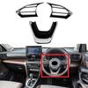 A87Q-for Toyota Yaris Cross   ABS Bright Black Car Interior Steering Wheel Cover Trim Moldings Car Styling