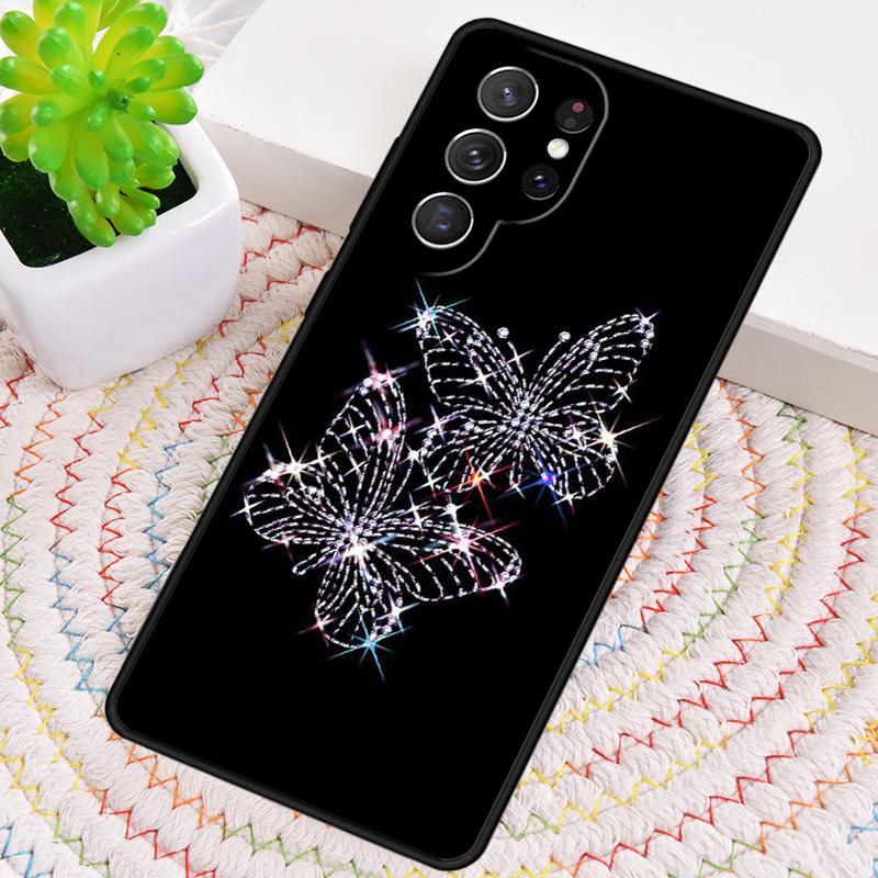 PRETTY NEON SPARKLY BUTTERFLIES Phone Case For Samsung Galaxy Note 10 Pro S26 S25 S24 S23 S22 Ultra Plus S21 FE S20 Cover