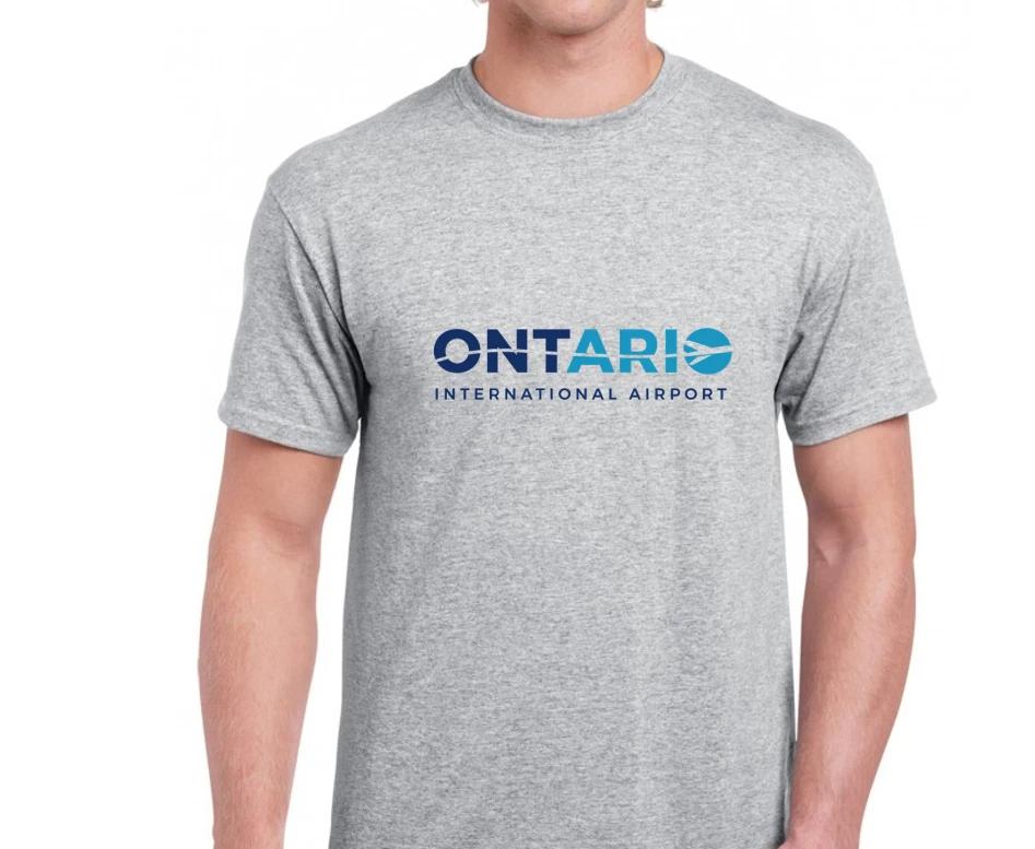 

Ontario International Airport Tee Shirt San Bernadino IE California Gray T-Shirt M
