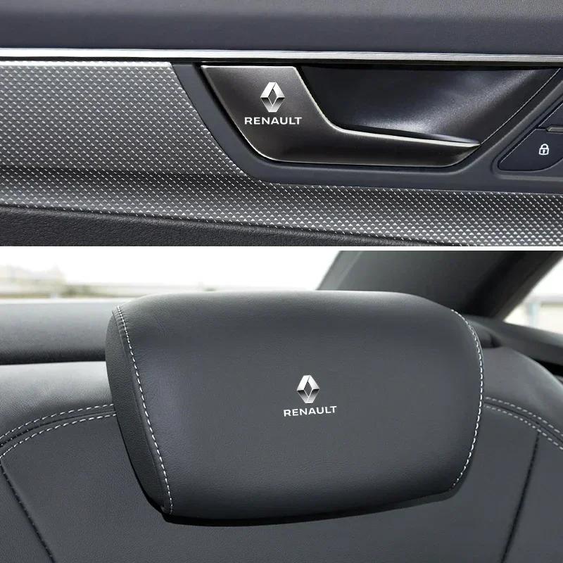 Car Front Seat Headrest Badge Decal Car Side Window Stickers For Renault DACIA Scenic Loguna Twingo Symbol Fluence Espace Clio S444