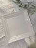 French Style White Ceramic Square Plate for Western Cuisine