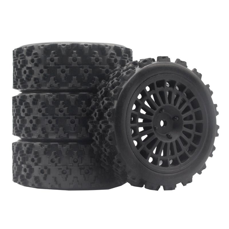 4pcs 70MM Rally Tires Rubber Tire Wheel Tyre for Tamiya XV01 XV02 TT01 TT02 PTG-2 1/10 RC Rally Racing Car Upgrade Parts
