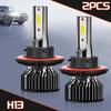 2Pcs LED H13 Hi Lo Beam Car Headlight Bulb 15000LM 6500K Running Front Head Lamp COB Chips Cooling Fan DC12V Auto Headlight