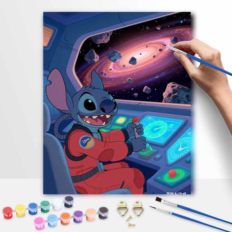 Disney Stitch Space Galaxy Digital Oil Painting Art Kit Hand Filled Home Decor