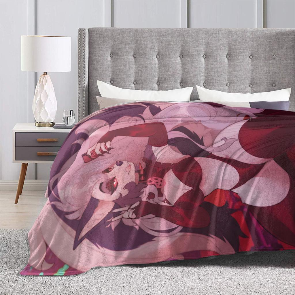 Super Soft Blanket Kids Camping Helluva Boss Loona (1) Throw Blanket  Flannel Bedspread For Living Room Fluffy Sofa Bed Cover