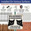 2D Flat, 1pc, Retro Metal Sign, Decorative Plaque And Ornament, Fun Cat Theme, Black Cat Silhouette Style, Decoration for Bathroom, Home, Café, And